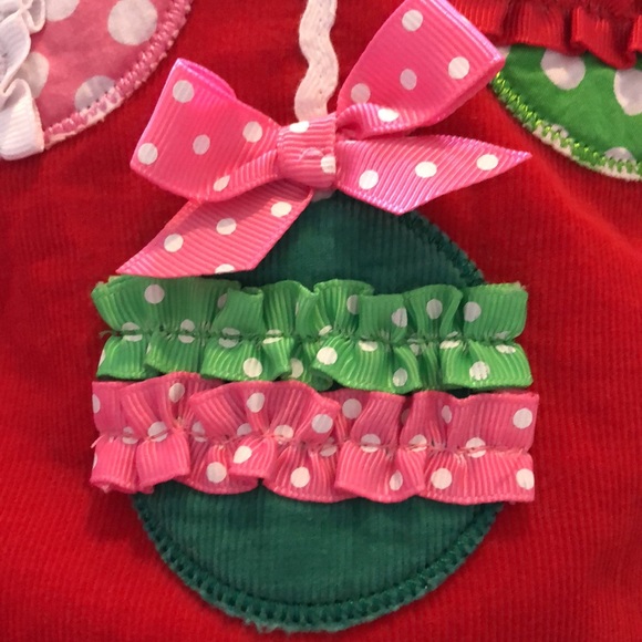 Mud pie baby ornament Christmas jumper/dress. 0-6 months - Picture 2 of 5